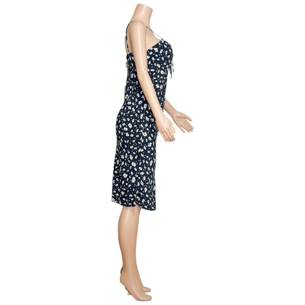 Rouje Navy Floral Slip Midi Dress with White Blooms - Picture 10 of 14